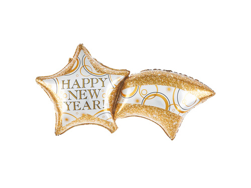Foil Balloon Star Happy New Year - 106 x 55 cm