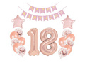 Set of balloons for the eighteenth birthday party rose gold - 17 pcs.