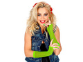 Pair of green neon gloves