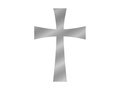 Topper for the side of the cake Silver cross with plexiglass - 1 pc.