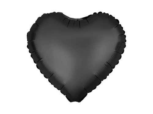 Black Heart Foil Balloon - 45 cm - 1 pc