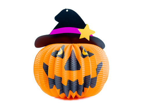 Dekoracja rozetka Dynia na Halloween - 29 cm - 1 szt.