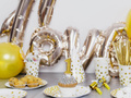 Number candle with gold border and gold glitter - 1 - 1 piece.