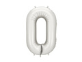 Balon foliowy srebrna cyfra 0 - 86 cm - 1 szt.
