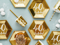 Plates for fortieth birthday gold - 20 cm - 6 pcs.