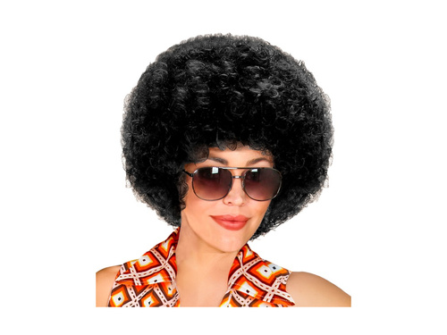 Czarna peruka afro disco z lat 70.