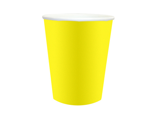 Kubeczki papierowe żółte - 250 ml - 6 szt.