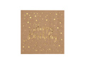 Happy Birthday kraft napkins - 25 cm - 20 pcs.