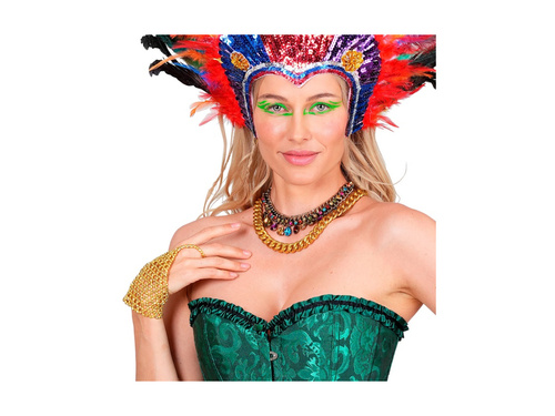 Złota koralikowa bransoletka-rękawiczka