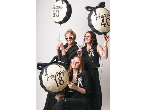 Foil balloon with bow Happy "60" - 47,5 x 45 cm - 1 pc.