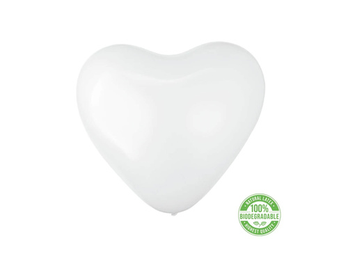 White hearts latex balloons - 30 cm - 6 pcs.