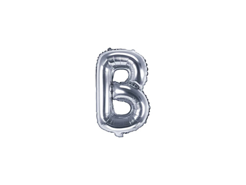 Foil balloon letter "B" silver - 35 cm