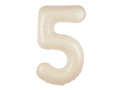 Foil balloon cream number 5 - 100 cm - 1 pc.