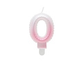 Pearl number candle white and pink - 0 - zero