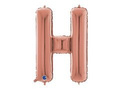 Balon foliowy litera H różowe złoto - 66 cm - 1 szt.