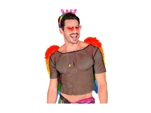 Tęczowe składane skrzydła z piór 50×50 cm