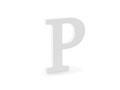 Wooden decoration letter P - white