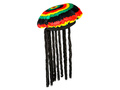 Czapka reggae z dredami - 1 szt.