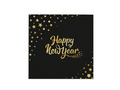 Happy New Year black napkins - 33 cm - 10 pcs.