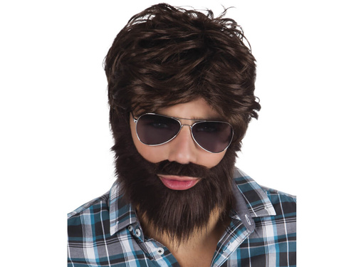 Brown man's wig