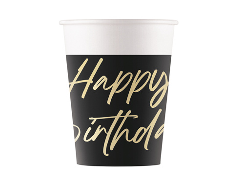 Kubeczki papierowe Happy Birthday - 200 ml - 8 szt.