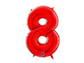 Number 8 red Foil Balloon - 66 cm - 1 pc