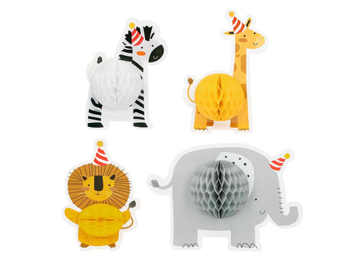 Honeycomb table decorations Safari - 4 pcs.