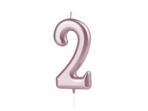 Rose gold number candle - 2 - two