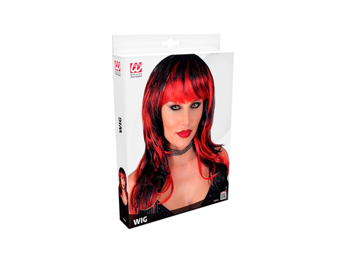 Czarno-czerwona peruka Vampiress