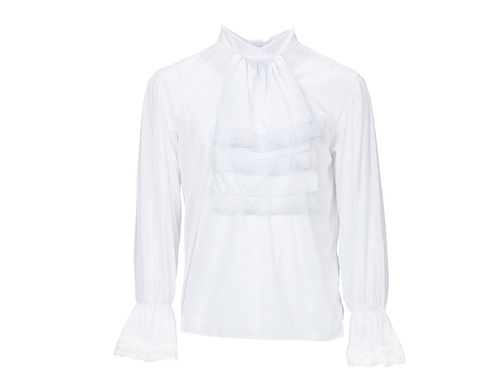Shirt with jabot white