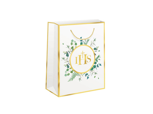 First Communion gift bag with eucalyptus large - 1 pc.