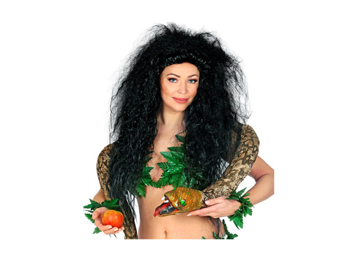 Czarna powiększona peruka frisé