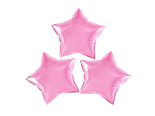 Foil balloons Stars pink - 23 cm - 3 pcs.