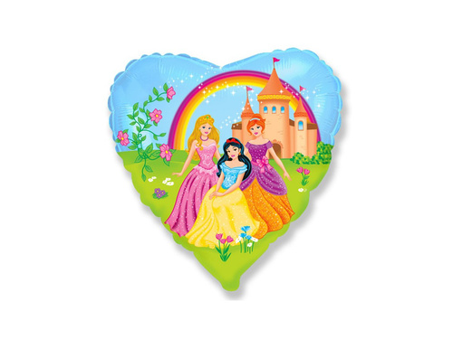 Princess foil heart balloon - 46 cm - 1 pc.