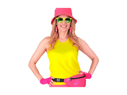 Neonowo różowe rękawiczki bez palców