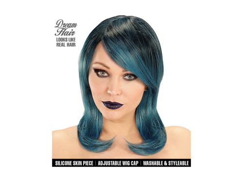 Czarno–niebiesko–zielona peruka Megan Dream Hair