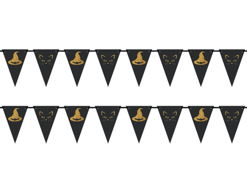 Halloween Witch and Cat flag banner - 500 cm - 1 pc.