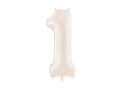 Balon foliowy jasnobeżowa cyfra 1 - 86 cm - 1 szt.