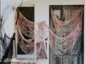 Zakrwawiony materiał na Halloween - 72 x 980 cm - 1 szt.