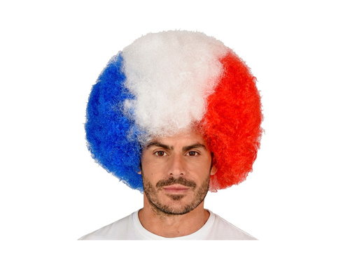 Peruka kręcona kibic - Francja