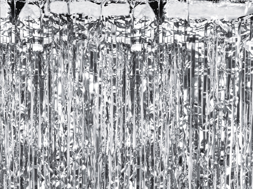 Curtain - silver metallic door curtain - 200 cm x 100 cm