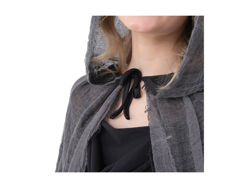 Peleryna z kapturem - czarna - 120 cm