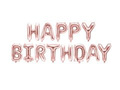 Balon foliowy złoty róż Happy Birthday 340x35 cm
