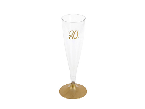 Champagne glasses for 80th birthday - 140 ml - 6 pcs.