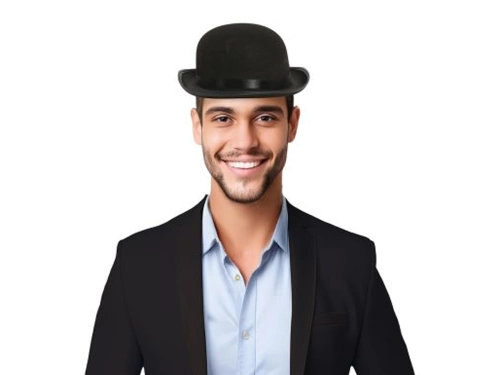 Black felt bowler hat