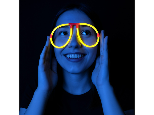 Świecące okulary fluorescencyjne - światło chemiczne - mix kolorów - 1 szt.