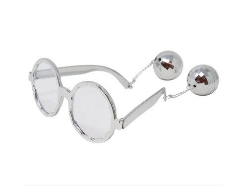 Glasses with balls silver - 1 pc.