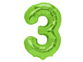 Foil balloon green number 3 - 100 cm - 1 pc.