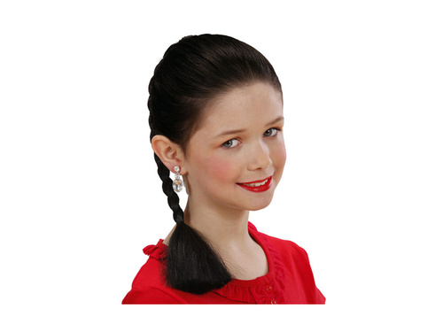 Czarna doczepiana pleciona kitka