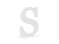 Wooden decoration letter S - white